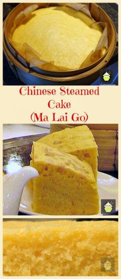 Ma Lai Go Chinese Steamed Dim Sum Cake. This is a lovely moist steamed cake, fluffy as a feather and uses very regular ingredients. Easy recipe with step by step instructions. Often eaten as part of Dim Sum and of course a nice cup of tea! Try it!
