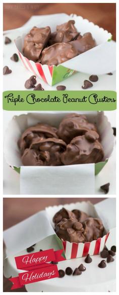 Triple Chocolate Peanut Clusters for Holiday Treats and Homemade gifts