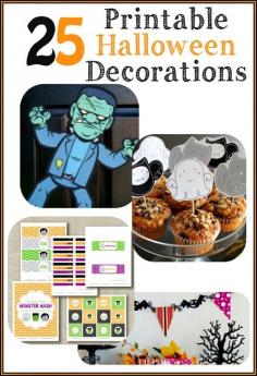 25 Printable Halloween Decorations - There's no need to buy expensive Halloween decorations just turn on your computer and print these fun printables.