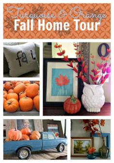 
                        
                            turquoise and orange fall decor
                        
                    