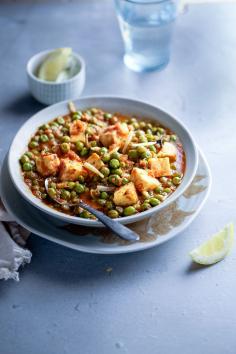 Matar Paneer - Fresh peas and soft cheese in spicy curry