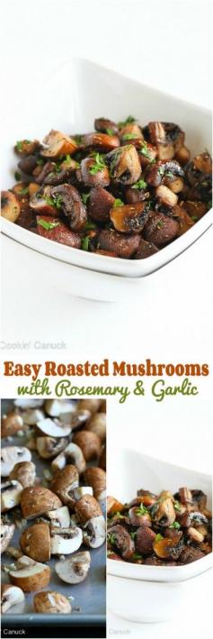
                    
                        Easy Roasted Mushrooms with Rosemary and Garlic...It's hard to resist eating the whole bowl! 89 calories and 3 Weight Watchers PP | cookincanuck.com #vegetarian #vegan #recipe #glutenfree
                    
                