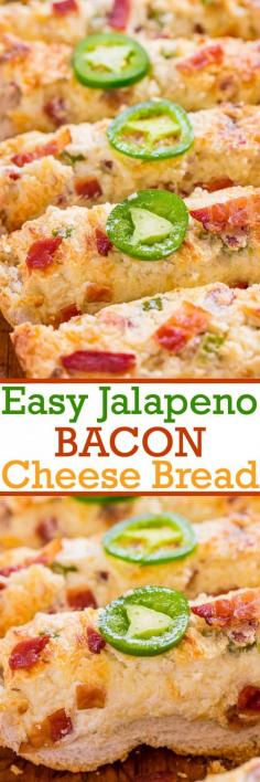 
                    
                        Easy Jalapeno Bacon Cheese Bread - Great party food!
                    
                