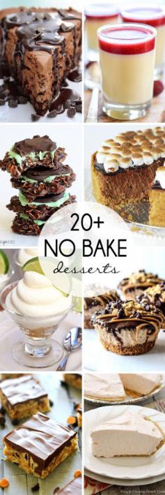 20 No Bake Desserts for Summer: load up on these sweet treats to get you through the rest of summer that require no oven! | https://www.cookingandbeer.com #dessert #recipe #sweet #treat #recipes