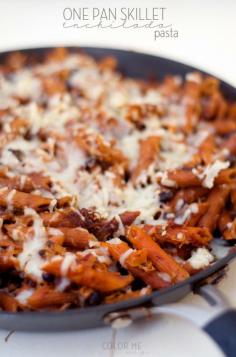 another easy one pan skillet recipe to whip up in less than 30 minutes. we even use the veggie pasta to add a bit more flavor and a serving of veggies in there... i won't lie to you and say that w...