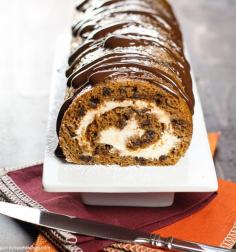 Chocolate Chip Pumpkin Roll ~ http://www.garnishwithlemon.com