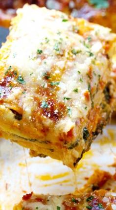 Creamy Tomato Lasagna Florentine #foodgasm #recipe #lasagna