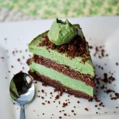 A layer cake that tastes like mint chocolate chip ice cream? Sign us up.  Get the recipe at purelytwins.com.   - Redbook.com