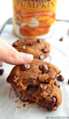 Add a fall twist to your usual chocolate chip cookies with this super-soft and chewy pumpkin version.