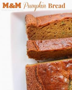 M&M Pumpkin bread #Recipe. #BakingIdeas #shop