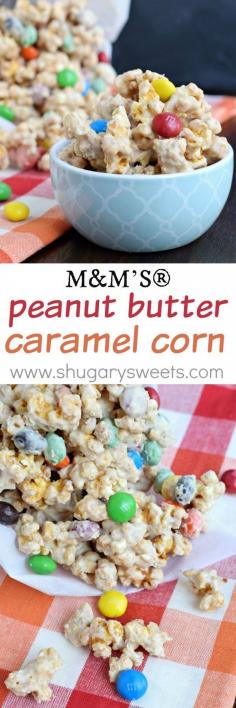 
                    
                        Snack time just got tastier with this homemade M&M'S® Peanut Butter Caramel Corn! Make a batch today!
                    
                