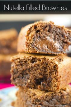 
                    
                        Nutella Stuffed Brownies - the best fudgey brownies recipe filled with an ooey gooey center of Nutella. The perfect chocolate dessert for any occasion. More on www.livingsweetmo...
                    
                