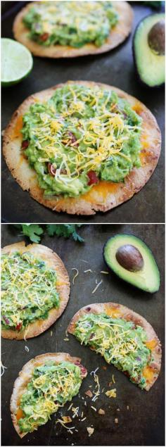 
                    
                        Cheesy Guacamole Tostadas Recipe on twopeasandtheirpo... These easy and cheesy tostadas only take 20 minutes to make! They are great for dinner or parties!
                    
                