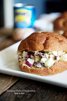 
                    
                        Chickpea Salad Sandwich Recipe ~ a delicious vegetarian sandwich made with garbanzo beans, crunchy cucumbers, flavorful red onions and dried cranberries give this recipe an extra tasty flavor boost! Plus, there’s no need to cook anything, so these sandwiches can be ready for you to enjoy in just a matter of a few minutes. It’s the best kind of grown up lunch done right!  www.dineanddish.net
                    
                