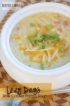 
                    
                        Lazy Days Slow Cooker Potato Soup! The easiest and yummiest throw together soup! #simplypotatoes
                    
                