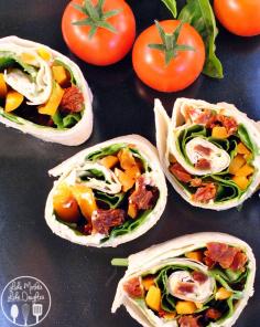 Hummus and Sundried Tomato Roll Ups – these no bake, no cook quick and healthy dinner of hummus sundried tomato rollups - with fresh spinach, fresh basil, and pepper slivers rolled together.
