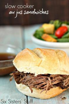 Slow Cooker Au Jus Beef Sandwiches Recipe