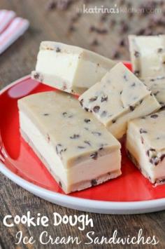 No Bake Cookie Dough Ice Cream Sandwich Recipe- so easy and so good. A new family summertime favorite! #icecream #food #recipe #cookiedough