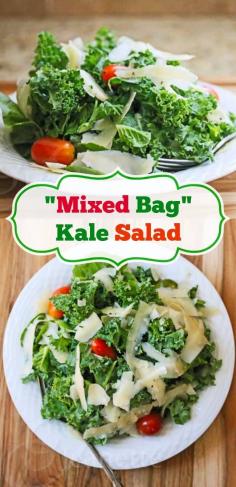 “Mixed Bag” Kale Salad Recipe #healthy #vegetarian #fcpinpartners