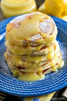 Lemon Ricotta Pancakes - Super fluffy and delicious! One bite and you'll be in pancake heaven!   (many other great recipes here)