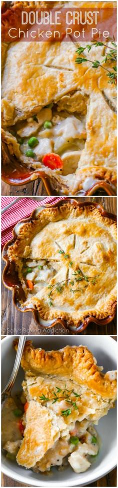 This double crust chicken pot pie is perfect when you’re looking for comfort food and don’t have all the time and energy in the world to whip it up!