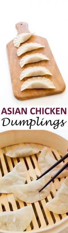 Asian Chicken Dumplings (Two Ways). Step by step tutorial for pan fried and steamed dumplings. They both take less than 30 minutes to make! | chefsavvy.com #recipe #dumplings #asian #chicken