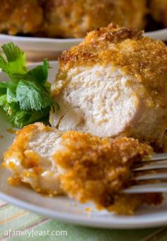 Golden Crusted Baked Chicken - Tender juicy baked chicken with a light, golden crust.  Your family will love this recipe!