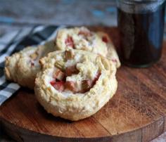 Rhubarb Roly Polys: rhubarb stuffed biscuit dough for a great coffee time treat.