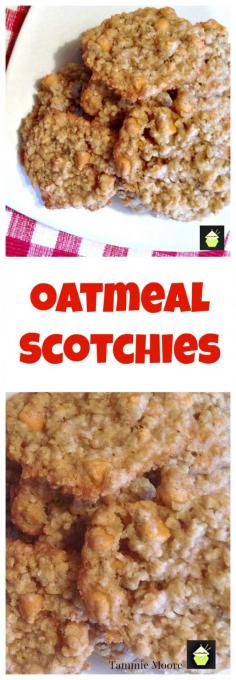 These Oatmeal Scotchies Cookies are packed full of flavor and incredibly easy to make.  Loaded with goodies such as butterscotch and cinnamon, they're always popular and great with a nice cold glass of milk.