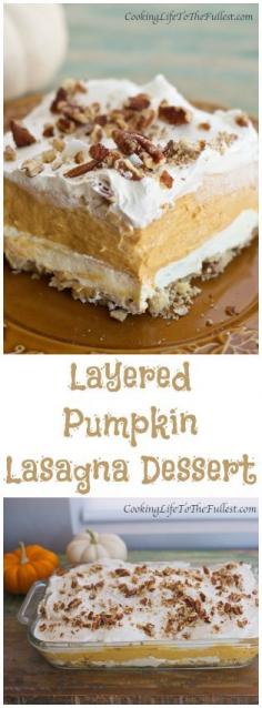 Layered Pumpkin Lasagna Dessert
