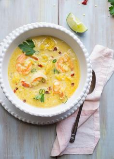 Coconut curry shrimp soup