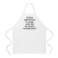 Features: -Invent Restaurant-Fully adjustable apron strap-One size fits all-Material: Poly-Cotton Twill Fabric-Washing machine safe-Color: Natural-Product Type: Standard-Design: Solid-Color: White-Material: Cotton-Pockets: No-Country of Manu.
