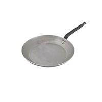 The Paderno World Cuisine Carbon Steel Skillet is the perfect utensil to fry chicken or cook fish. This skillet is made from carbon steel and iron that makes it sturdy and durable. Its iron handle provides firm grip that allows you to hold it convenie.