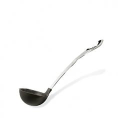 Utensils & Sets - The large All-Clad Nonstick Ladle holds a full 6 oz. of hearty soup, steaming cider or icy punch and the rimmed edge ensures easy pouring. The durable 18/10 stainless-steel ladle features a nylon nonstick scoop that is heat-resistant to 425 F and safe for all types of cookware. Mirror-finish ergonomically designed handle offers a finger grip for easier use and less hand stress. Optimized ladle angles make for quick, mess-free dipping and serving. Versatile for use in place of a measuring cup. Dishwasher-safe. Since 1971 at its base in Pennsylvania, All-Clad has crafted premium-quality kitchen cookware with aluminum, steel and copper metals bonded or "clad" together for exceptional even heat distribution and retention. All-Clad produces nonstick professional kitchen tools with the same durable construction and meticulous features that are valued by the world's top chefs and passionate home chefs. Product Features Durable heavy-gauge 18/10 stainless-steel construction Large 6 - Specifications Material: polished 18/10 stainless-steel, nylon Model: 2100075330 Capacity: 6 oz. Size: 3 3/4" Dia. (4 1/4"W with pour spouts) x 13 3/4"L Weight: 5 1/2 oz. Made in China Use and Care Dishwasher-safe Nylon scoop is heat-resistant to 425 F Safe for use with all cookware