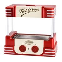 Removable rollers grill and drip tray. Built-in bun warmer on top. Great retro styling. 5 non-stick rollers. Throw the best parties with the Nostalgia Electrics RHD-800 Retro Hot Dog Roller. This fun retro-styled roller brings back memories of carnivals ball games and family gatherings. This unit holds up to eight regular-sized hot dogs or four foot-long hot dogs at a time. Five non-stick rollers rotate continuously to evenly cook hot dogs sausages breakfast links and more. The rollers grill grate and drip tray are removable for easy cleaning and a built-in bun warmer on top keeps your bread hot and ready to go. Measures 15.3W x 9.5D x 15.1H inches. Nostalgia Electrics creates products styled after their old-fashioned predecessors from popcorn machines to soft-serve ice cream makers and cotton candy machines. Their products are designed for household use are easy to use and let you create new memories while reliving the old ones. These products are ideal for sharing with loved ones and are sure to become family favorites.