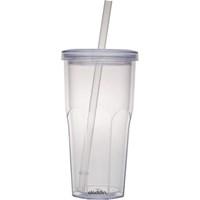 Dimensions 6"H x 3.5" Diameter Volume 12oz 6.5"H x 4"Diameter Volume 16oz 7"H x 4" Diameter Volume 20oz Design & Functionality This assorted set of sturdy To-Go Tumblers by Aladdin in a familiar water glass style, with the light-weight convenience of disposable cups, are BPA-free and designed to replace disposable cups. Use them to carry all your favorite cold drinks - the secure lid, double-walled, no-sweat exterior and reusable straw make it easy to enjoy any drink on the go. Materials BPA-free SAN Acrylic Sustainability Eliminate hundreds of disposable beverage cups over the course of one year - and thousands over the course of a lifetime. Aladdin's To-Go Tumblers replace wasteful, use-and-toss plastic beverage containers, while saving you money in the process when you use it to carry homemade smoothies & iced drinks. About the Brand For over 100 years, Aladdin has been creating fresh, sustainable and stylish food and drink solutions. Best known for the metal lunchboxes kids used to carry to school, the company has evolved to offer innovative tumblers and lunch boxes. Every Aladdin product goes through stringent testing protocols and is inspected for health safety before it leaves the factory. Aladdin complies with all global regulation and where appropriate, they adhere to all ASTM standards for children's products. These products also exceed FDA, CSPC and other government regulations and are Proposition 65 compliant. Proposition 65 is the Safe Drinking Water and Toxic Enforcement Act of 1986. The Proposition exists to protect California citizens and the state's drinking water sources from chemicals known to cause cancer, birth defects and other harm. Care Instructions Top rack dishwasher safe Do not microwave Country of Origin Responsibly made in China Product Name & Number: Aladdin To-Go Tumbler, Clear 12oz, 10-01323-001 Aladdin To-Go Tumbler, Clear, 160z, 10-01205-002 Aladdin To-Go Tumbler, Clear, 20oz, 10-01352-007 An eco-friendly alternative to wasteful disposable cups & straws; Double-wall, no-sweat exterior - keep your drink cold & your hands dry; Screw-on lid that ensures spill-proof use; Includes a sturdy reusable straw with stopper - designed to keep straw from slipping out; BPA free; Available in 3 sizes - 12oz, 16oz and 20oz; Smaller size perfect for kids' ;Dishwasher safe; Enjoy breakfast on-the-go with healthy homemade fruit & veggie smoothies or swing by your favorite coffee spot and pick up an iced-coffee drink anytime of the day without filling up the trash can with disposable plastic cups. Note: For the good of the planet, Starbucks is encouraging everyone to switch from (disposable) cups to reusable travel mugs, use a Tumbler at Starbucks - You save 10&cent; and another (disposable) cup every time