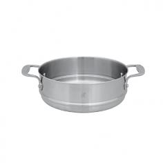 Stainless steel construction; aluminum core. Scratch-resistant for durability. Oven- and broiler-safe to 500&deg;F. Dishwasher-safe. Fits 6-qt. Dutch oven and 3-qt. saute pan. Turn your Dutch oven or saute pan into a steamer for healthier meals with the Zwilling Spirit Thermolon Steamer Insert Fits 6 qt. Dutch Oven and 3 qt. Saute Pan. With a durable, scratch-resistant construction and ergonomic handles, this steamer insert brings convenience into your kitchen. About Zwilling JA Henckels: JA Henckels has been producing the best in German steel knife design since 1895. Their products are designed for everyday use, giving you the maximum value for your money. This modern company uses innovative technology to create the highest-quality products. They're so sure you'll be satisfied with their products that they back each one with a lifetime warranty. With several lines of quality cutlery and other products, you're sure to find the perfect housewarming or wedding gift, or addition to your own kitchen. About Spirit CookwareThe exceptional line of Spirit Cookware features a high-tech, eco-friendly design that maximizes efficiency and performance. Unlike traditional non-stick cookware that uses chemicals, Spirit Cookware is coated in natural, scratch-resistant ceramic that won't stick or chip and has a notably high level of heat-resistance. Each piece in the Spirit Cookware line is expertly crafted with a magnetic, stainless steel exterior and durable aluminum core that retains heat evenly from rim to rim. Stay-cool stainless steel handles are ergonomic and riveted for durability.