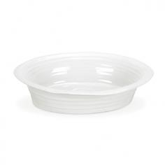 Constructed from high-quality porcelain. Modern, organic rim styling and ridges. White colored pie dish in round. Microwave- and dishwasher-safe. Dimensions: 11.5 diam. x 2.7H inches. Pie-lovers everywhere adore the Sophie Conran White Round Pie Dish. This hardworking porcelain dish can go from the freezer to the oven to the table in a flash. After you've savored that final bite, just toss the dish in the dishwasher and off you go. About PortmeirionStrikingly beautiful, eminently practical, refreshingly affordable. These are the enduring values bequeathed to Portmeirion by its legendary co-founder and designer, Susan Williams-Ellis. Her father, architect Sir Clough Williams-Ellis, was the designer of Portmeirion, the North Wales village whose fanciful architecture has drawn tourists and artists from around the world (including the creators of the classic 1960s TV show The Prisoner). Inspired by her fine arts training and creation of ceramic gifts for the village's gift shop, Susan Williams-Ellis (along with her husband Euan Cooper-Willis) founded Portmeirion Pottery in 1960. After 50+ years of innovation, the Portmeirion Group is not only an icon of British design, but also a testament to the extraordinarily creative life of Susan Williams-Ellis. The style of Portmeirion dinnerware and serveware is marked by a passion for both pottery manufacturing and trend-setting design. Beautiful, tactile, nature-inspired patterns are a defining quality of Portmeirion housewares, from its world-renowned botanical designs modeled on antiquarian books to the breezy, natural colors of its porcelain and earthenware. Today, the Portmeirion Group's design legacy continues to evolve, through iconic brands such as Spode, the Pomona Classics collection, and the award-winning collaboration of Sophie Conran for Portmeirion. Sophie Conran for Portmeirion: Successful collaborations have provided design inspiration throughout Sophie Conran's life. Her father, designer Sir Terence Conran, and mother, food writer Caroline Conran, have been the pillars of her eclectic mix of cooking, writing, and interior design. In pairing with the iconic British housewares brand Portmeirion, Conran has created another successful collaboration: Sophie Conran for Portmeirion, an award-winning collection of dinnerware, serveware, and drinkware for the practical, multi-functional needs of contemporary kitchens. Launched in 2006, Sophie Conran for Portmeirion immediately received the Elle Deco Style Award for Best in Kitchens, and two years later, the House Beautiful Award for Best in Tableware. The soulful, tactile beauty of these oven-to-tableware pieces is exemplified by rippled surfaces and edges that evoke a potter's hand. This down-to-earth style is complemented by charming pastels, gentle earth tones, and classic whites and pinks, for a collection that will lighten and enliven contemporary kitchen decors. Though delicate to the eye and touch, these plates and bowls are built for durable performance, with microwave- and dishwasher-safe porcelain that's casual enough for breakfast and elegant enough for eye-catching dinners.