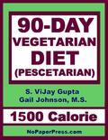 This NoPaperPress Vegetarian Diet has an amazing 90 days of nutritious, delicious, easy-to-prepare meals and the guidance you need to succeed. This vegetarian diet version is called Prescetarian because it allows fish, eggs and dairy. The diet blends traditional American cooking with Asian vegetarian concepts. On the 1200-Calorie edition, most women lose 18 to 28 pounds. Smaller women, older women and less active women might lose a tad less, and larger women, younger women and more active women often lose much more. Most men lose 28 to 38 pounds. Smaller men, older men and less active men might lose a bit less, and larger men, younger men and more active men frequently lose a great deal more. You'll be surprised not only by what you can eat - but also by how much you can eat. Enjoy pasta, French toast, swordfish, salads and more. With nutritional know how and good planning, the authors have devised daily menus that leave you satisfied and where you should not be hungry. Many health-care professionals think eating a healthy vegetarian diet is one of the best things you can do for your short-term and long-term health. So lose weight the healthy way. Go vegetarian! TABLE OF CONTENTS - Vegetarian Types - Why You Lose Weight - The Best Weight Loss Diets - Why 90-Day Diet? - Expected Weight Loss - First a Medical Exam - Eat Smart - Tossed Salad - About Bread - Substituting Foods - Two Nights - No Cooking - Frozen Dinner Rules - Eating Out Challenges - 90-Day Diet Notes - Keeping It Off 1200-Calorie Meal Plans - Days 1 to 10 - Days 11 to 20 - Days 21 to 30 - Days 31 to 40 - Days 41 to 50 - Days 51 to 60 - Days 61 to 70 - Days 71 to 80 - Days 81 to 90 Recipes & Diet Tips Day 1 - Crumbly-Tofu Scramble Day 2 - Baked Herb-Crusted Cod Day 3a - French-Toasted English Muffin Day 3b - Polenta-Stuffed Peppers Day 4 - Easy Penne Pasta Day 5 - Frozen Vegetarian Dinner Day 6 - Grandma's Pizza Day 7 - Vegetarian Dinner Out Day 8 - Baked Salmon with Salsa Day 9 - Veggie Burger Day