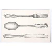 Kitchen Papers Fork, Knife & Spoon Paper Placemat Pad of 50 Sheets Size: 19" x 12.5" Designed and printed in the USA Perfect for breakfast, lunch & dinner Great for entertaining and decorating
