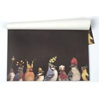 Kitchen Papers Backyard Party Birds Paper Placemat Pad of 50 Sheets Size: 19" x 10" Designed and printed in the USA Perfect for breakfast, lunch & dinner Great for entertaining and decorating