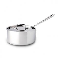Make sauces, cook in liquids, and reheat food with the All-Clad 1-Quart Saucepan. The smaller surface area and tall, straight sides allow it to hold heat, while the lid limits evaporation. This pan is constructed with bonded stainless steel for exceptional heating, even in induction cooking. Its stick-resistant, 18/10 stainless steel interior and long, comfortable handle will make this an essential tool for your kitchen. For Sauces, Cooking in Liquids, and Reheating This classic saucepan's smaller surface area and high, straight sides allow it to retain heat efficiently. Its shape is ideal for a range of recipes and meals, such as sauces, cooking in liquids, and reheating food. This 3-quart pan has a lid for controlling evaporation and a long, cast stainless steel handle that stays cool while you cook. Premium Stainless Steel Construction Classic design, high performance, and lifetime durability unite in the Stainless Collection, All-Clad's most popular line of cookware. Products in the collection feature an interior core of aluminum for even heating and a polished 18/10 stainless steel exterior and cooking surface for fine culinary performance. All-Clad stainless steel cookware features an interior starburst finish for excellent stick resistance. The bottom of each pan is engraved with a convenient capacity marking.