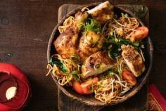 Penang roast chicken with longevity noodles