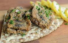 Stockholm, Sweden, Pickled fried herring on crispbread