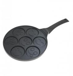 This frying pan is made of die-cast aluminum, which can maximum heat transfer and makes cooking fast and even. Smiley Face Pancake pan is coated with 100% PFOA free non-stick coating in cute healing pattern, not only baking for teenagers and kids but also make yourself relaxing when you flip those pancakes.
https://www.elyshine.com/product/pancake-pan/