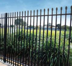 Black Commercial Fence
https://www.aluminumdelta.com/product/aluminum-fence-product/commercial-fence/commercial-fence.html
Our commercial fence is constructed of 1"x 1.5" rails, 3/4"x 3/4" pickets. Panels come pre-assembled.